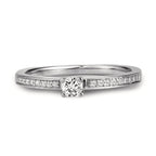 Solitaire ring 750/18K hvidguld Diamant hvid , 0.20 ct, [Brillant], w-si Ø3 mm