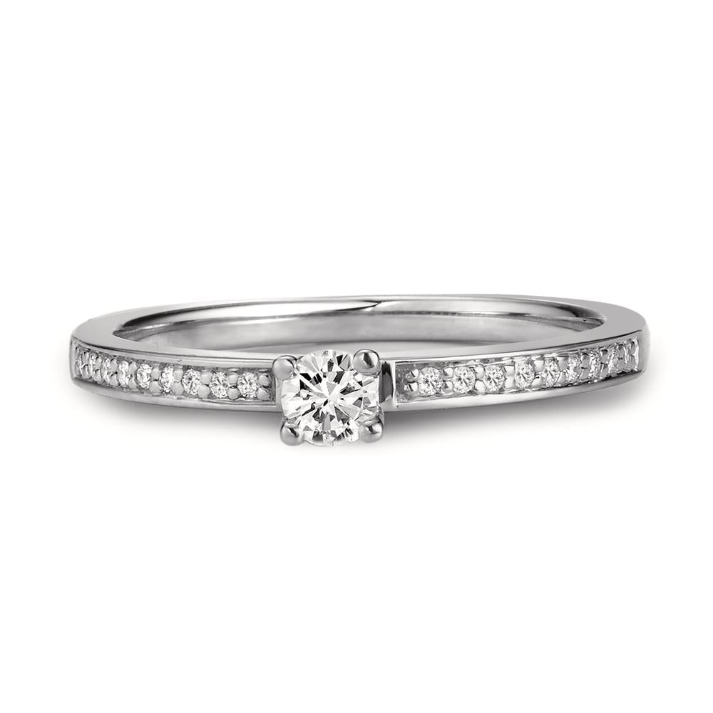 Solitaire ring 750/18K hvidguld Diamant hvid , 0.20 ct, [Brillant], w-si Ø3 mm
