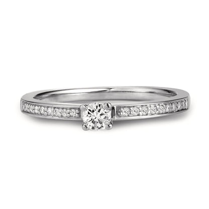 Solitaire ring 750/18K hvidguld Diamant hvid , 0.20 ct, [Brillant], w-si Ø3 mm