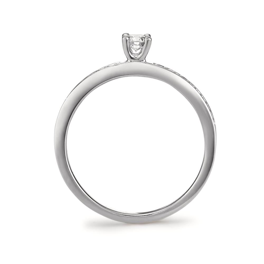 Solitaire ring 750/18K hvidguld Diamant hvid , 0.20 ct, [Brillant], w-si Ø3 mm