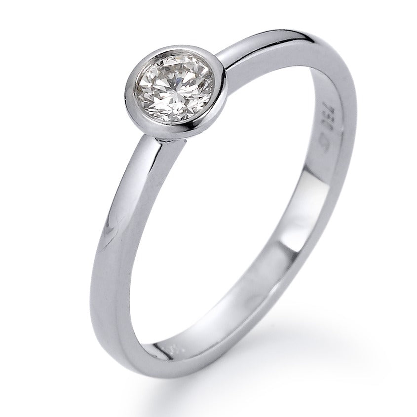 Solitaire ring 750/18K hvidguld Diamant hvid , 0.20 ct, [Brillant], w-si