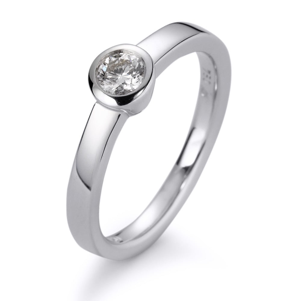 Solitaire ring 750/18K hvidguld Diamant hvid , 0.20 ct, [Brillant], w-si