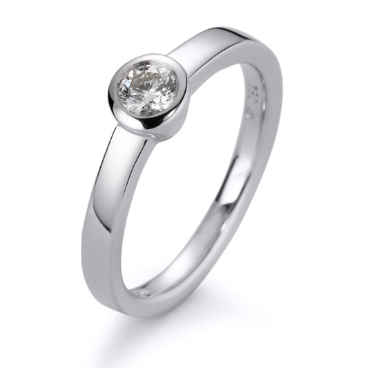 Solitaire ring 750/18K hvidguld Diamant hvid , 0.20 ct, [Brillant], w-si