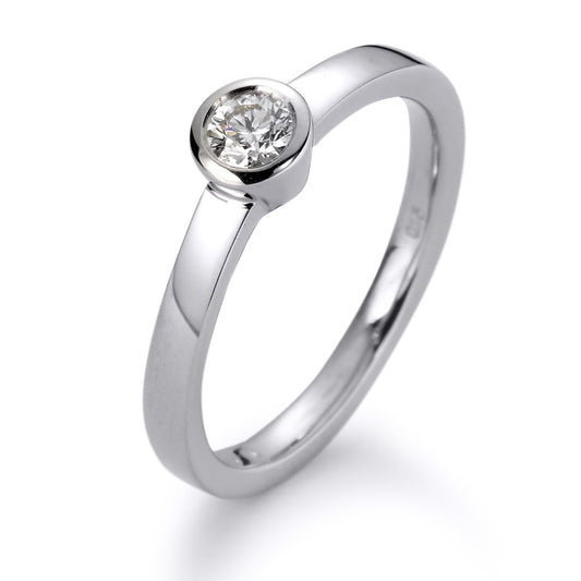 Solitaire ring 750/18K hvidguld Diamant hvid , 0.25 ct, [Brillant], w-si