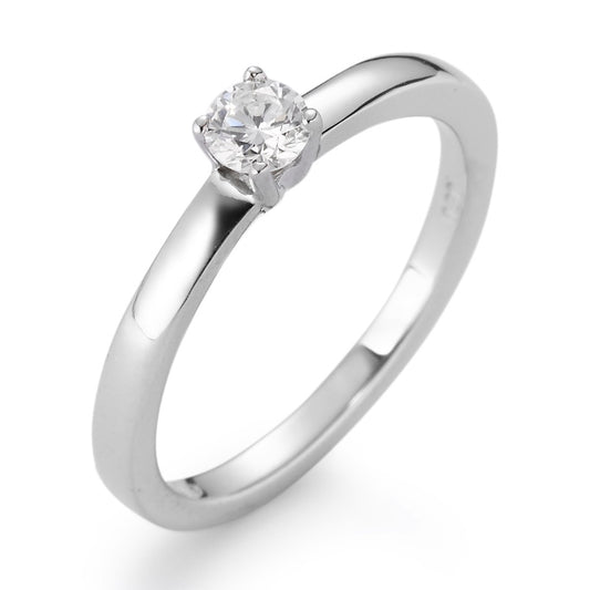 Solitaire ring 750/18K hvidguld Diamant hvid , 0.20 ct, [Brillant], w-si