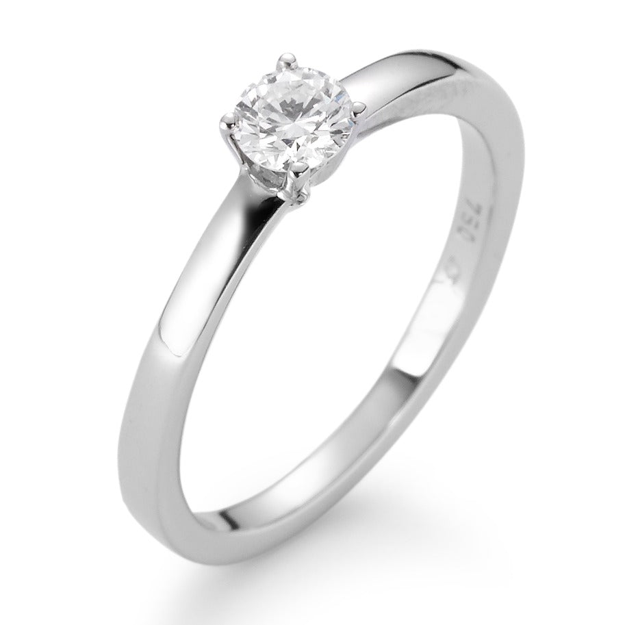 Solitaire ring 750/18K hvidguld Diamant hvid , 0.25 ct, [Brillant], w-si