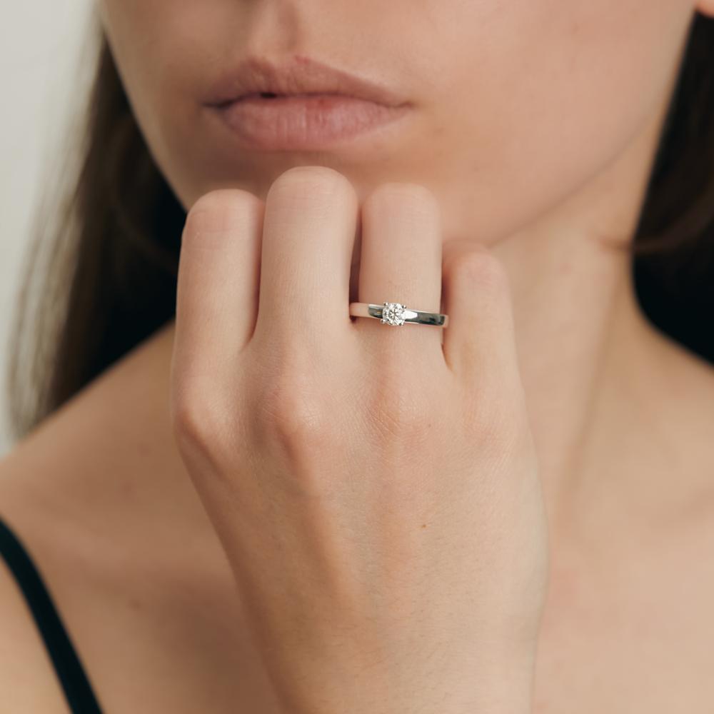 Solitaire ring 750/18K hvidguld Diamant hvid , 0.33 ct, [Brillant], w-si