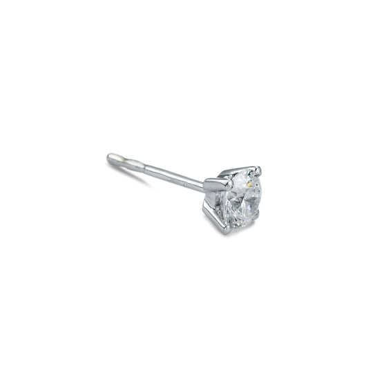 Ørestik 1 stk 750/18K hvidguld Diamant hvid , 0.37 ct, w-si Ø4.5 mm
