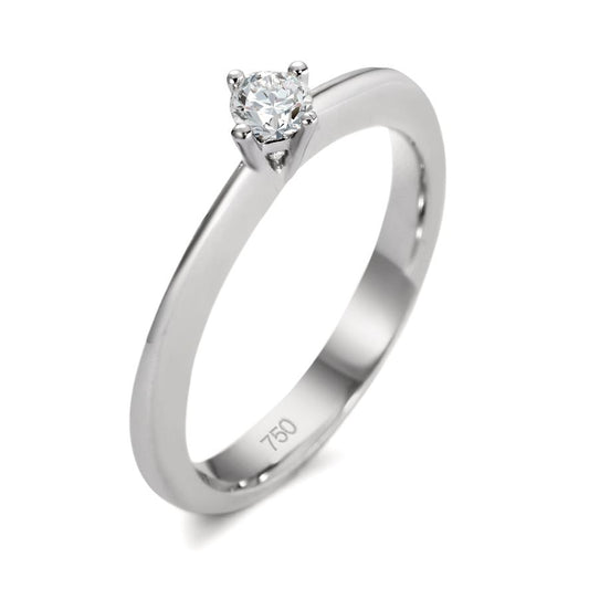 Solitaire ring 750/18K hvidguld Diamant hvid , 0.15 ct, si rhodineret