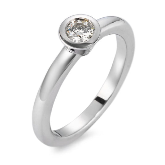Solitaire ring 750/18K hvidguld Diamant hvid , 0.20 ct, si rhodineret