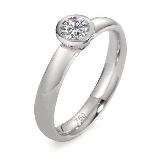 Solitaire ring 750/18K hvidguld Diamant hvid , 0.25 ct, si rhodineret