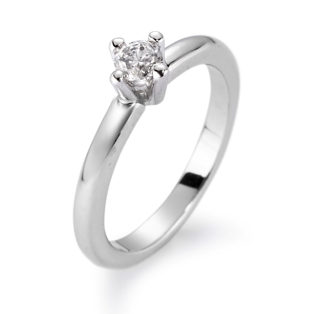 Solitaire ring 750/18K hvidguld Diamant hvid , 0.25 ct, si rhodineret
