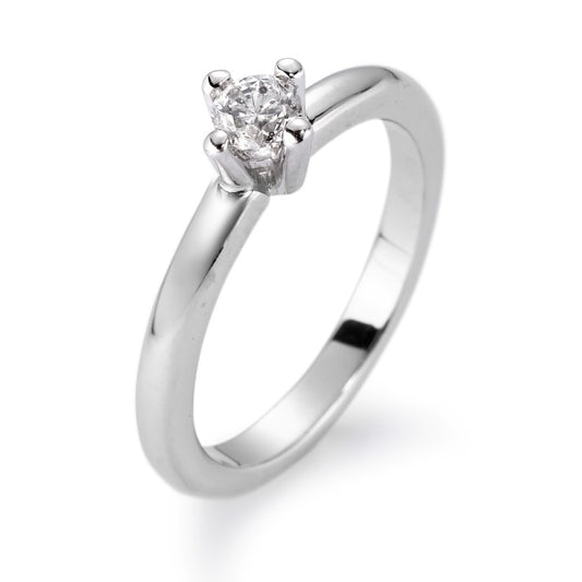 Solitaire ring 750/18K hvidguld Diamant hvid , 0.25 ct, si rhodineret
