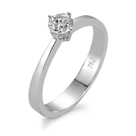 Solitaire ring 750/18K hvidguld Diamant hvid , 0.30 ct, w-si rhodineret