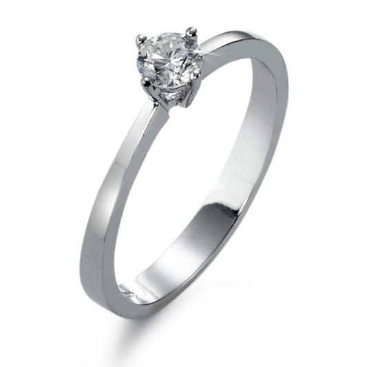 Solitaire ring 750/18K hvidguld Diamant hvid , 0.30 ct, si rhodineret