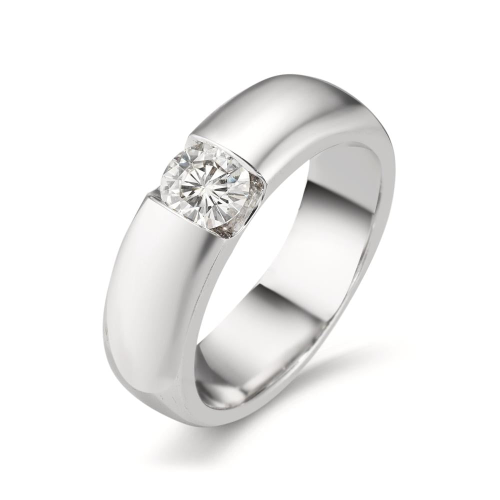 Solitaire ring 375/9K hvidguld Moissanite