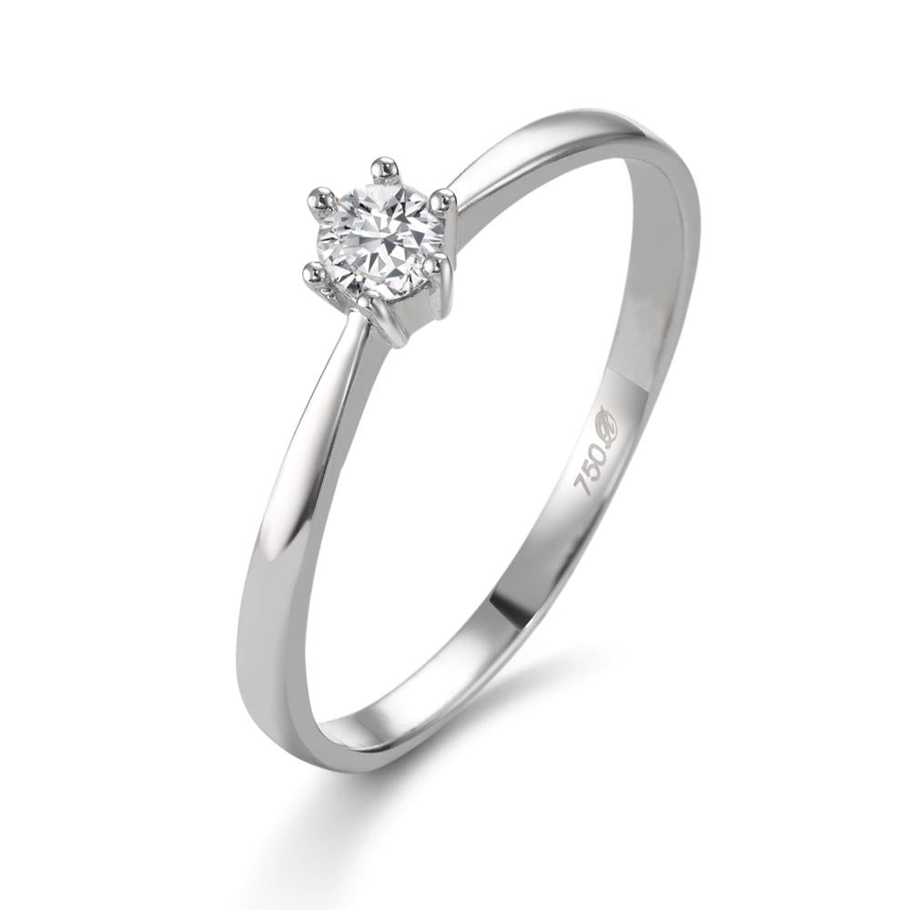 Solitaire ring 750/18K hvidguld Diamant hvid , 0.15 ct, si