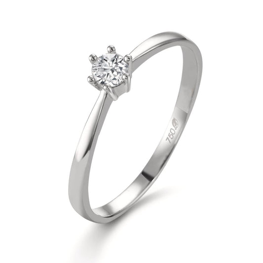 Solitaire ring 750/18K hvidguld Diamant hvid , 0.15 ct, si