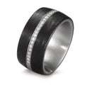 Ringe Rustfrit stål, Kulstof Diamant hvid , 0.175 ct, 25 Sten , w-si