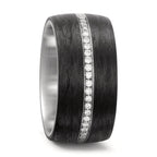 Ringe Rustfrit stål, Kulstof Diamant hvid , 0.175 ct, 25 Sten , w-si