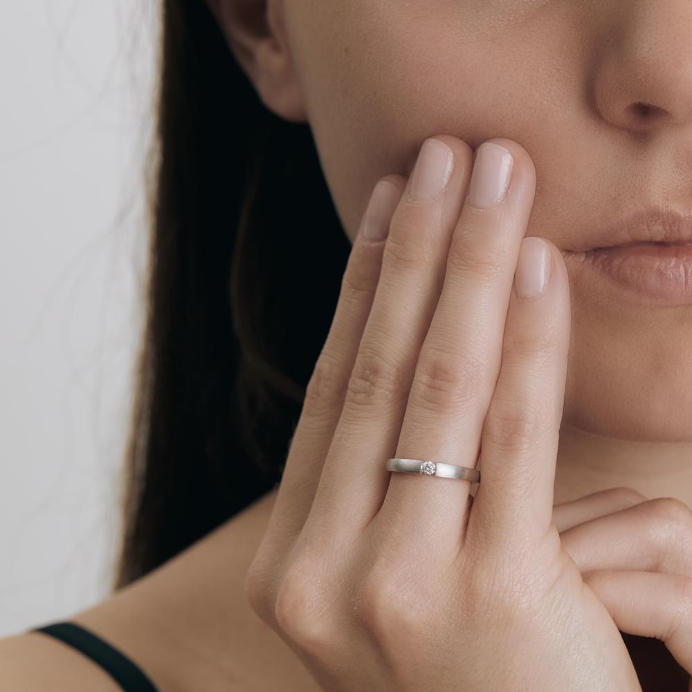 Solitaire ring 750/18K hvidguld Diamant 0.06 ct, w-si