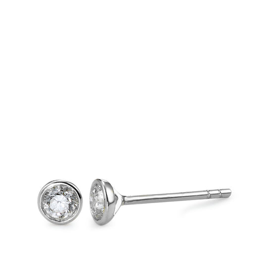 Ørestikker 750/18K hvidguld Diamant 0.25 ct, 2 Sten , w-si Ø4 mm