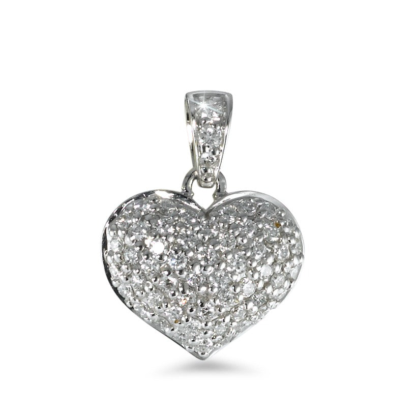 Vedhæng 750/18K hvidguld Diamant 0.42 ct, 54 Sten , w-si Hjerte