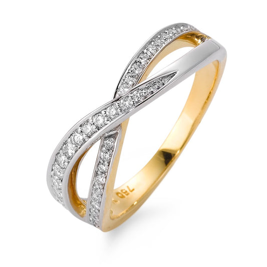 Ringe 750/18K guld, 750/18K hvidguld Diamant 0.25 ct, 38 Sten , w-si