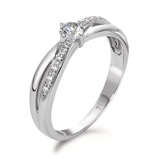 Ringe 750/18K hvidguld Diamant 0.32 ct, 11 Sten , w-si