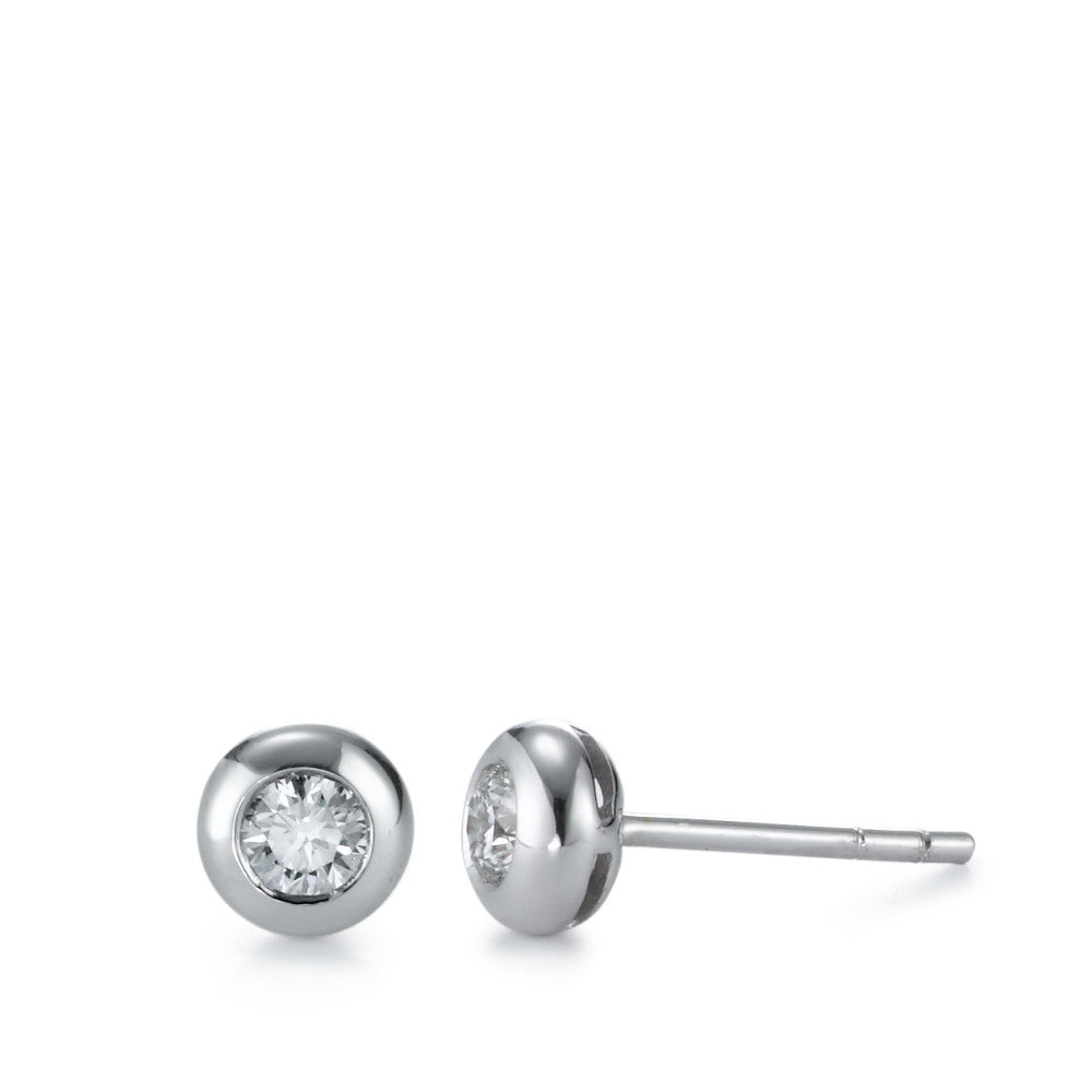 Ørestikker 750/18K hvidguld Diamant 0.25 ct, 2 Sten , w-si Ø5.5 mm
