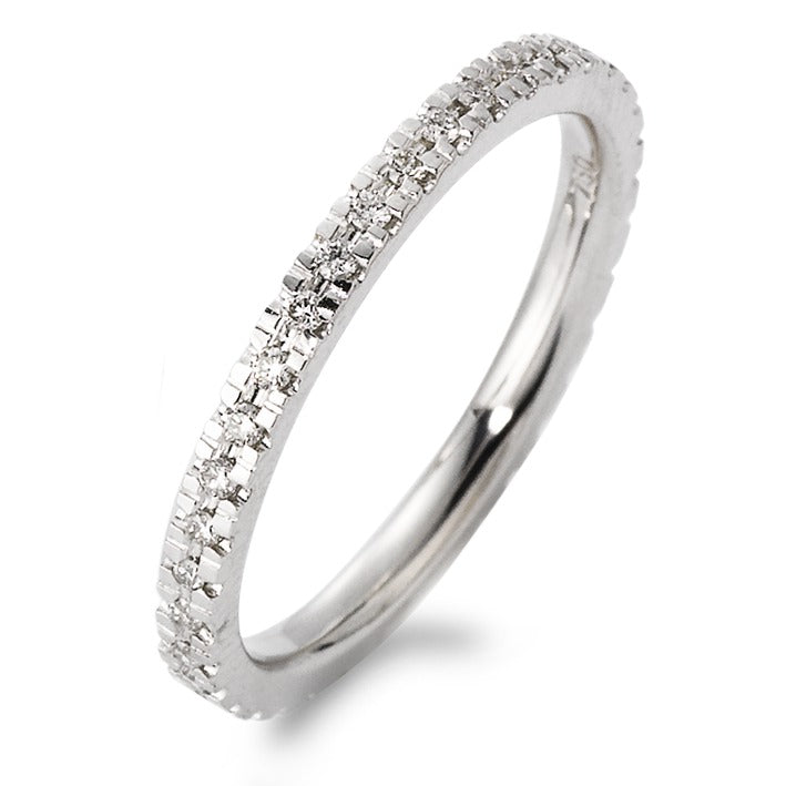 Memory ring 750/18K hvidguld Diamant 0.269 ct, 35 Sten , w-si