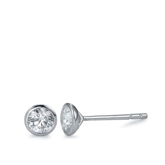 Ørestikker 750/18K hvidguld Diamant 0.40 ct, 2 Sten , w-si Ø4.5 mm