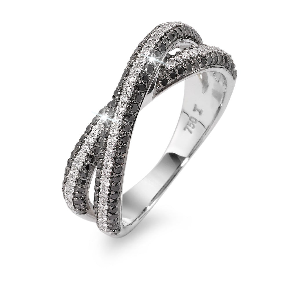 Ringe 750/18K hvidguld Diamant sort , 0.23 ct, 173 Sten , w-si