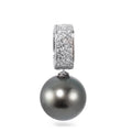 Vedhæng 750/18K hvidguld Diamant 0.20 ct, 20 Sten , w-si Tahitisk perle antrasit, 12.5 mm