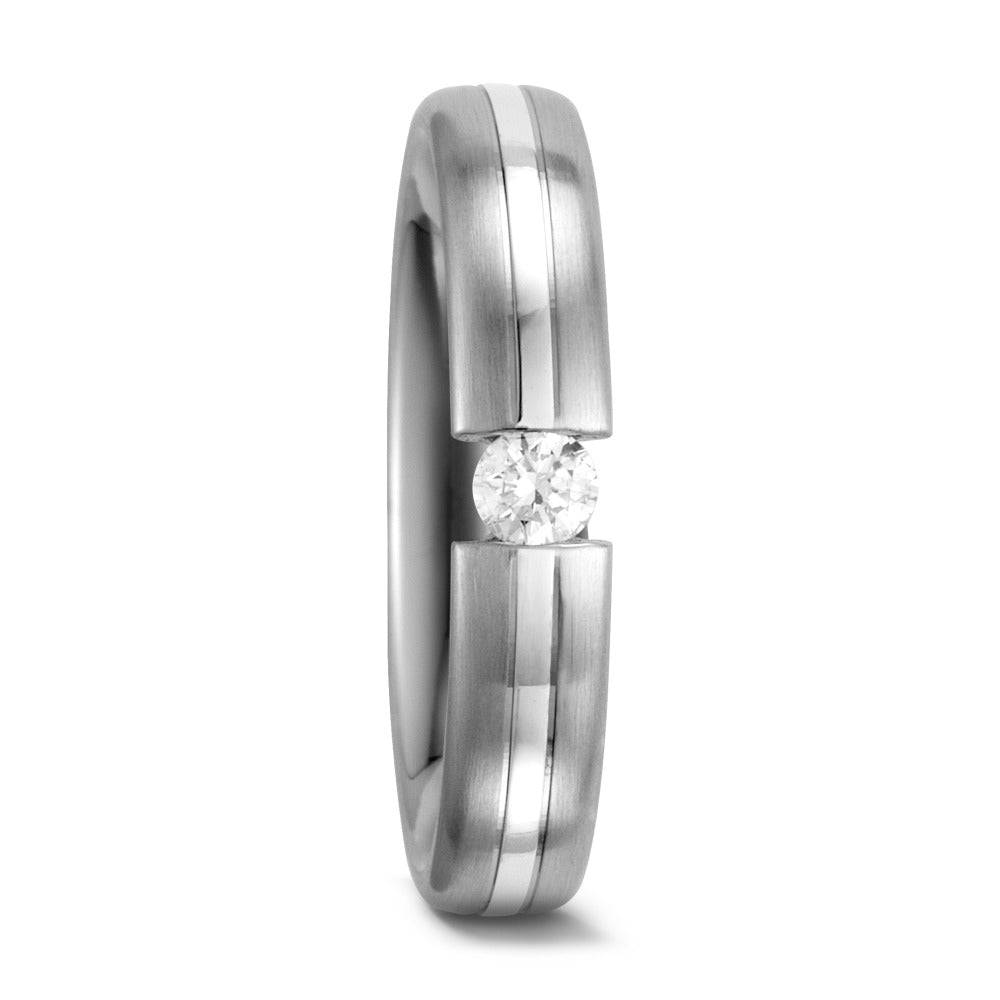 Partnerringe 585/14 K hvidguld Diamant hvid , 0.10 ct, w-si
