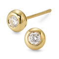 Ørestikker 750/18K guld Diamant 0.25 ct, 2 Sten , w-si Ø5 mm