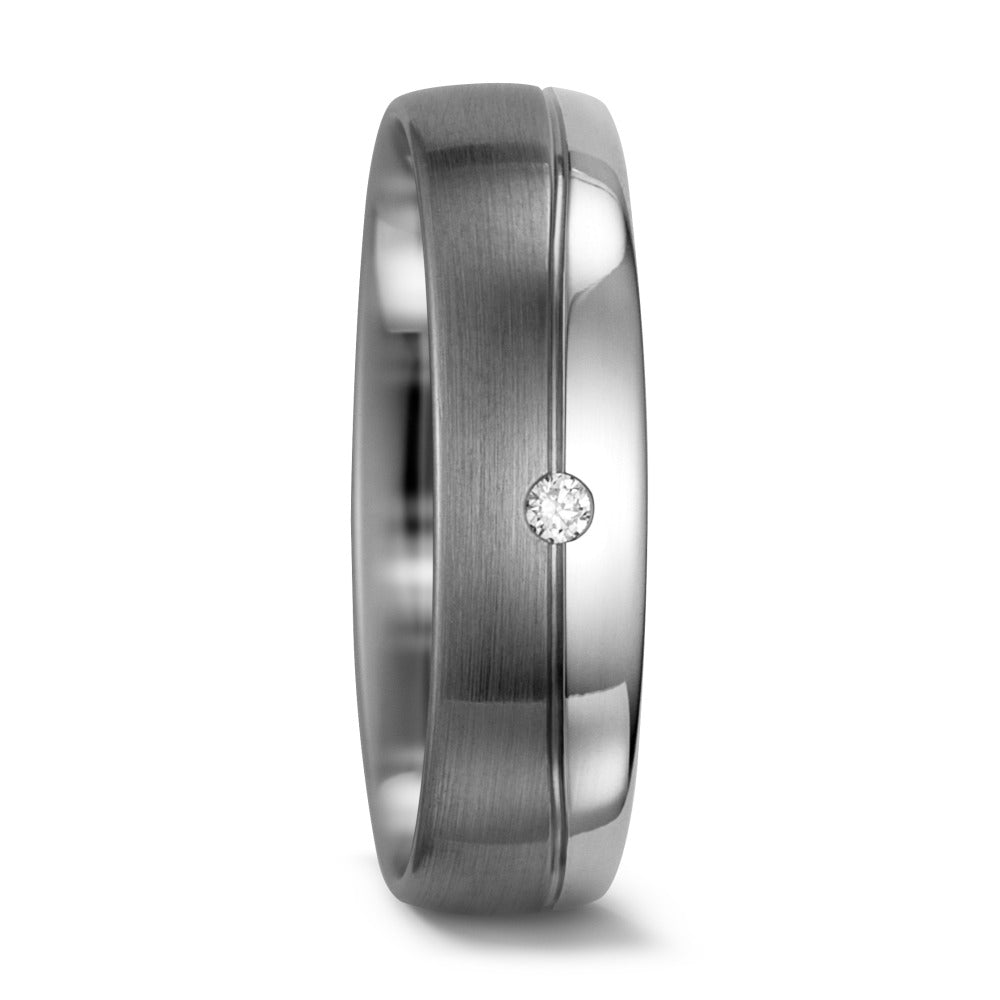 Partnerringe 585/14 K hvidguld, 500 palladium Diamant hvid , 0.015 ct, w-si
