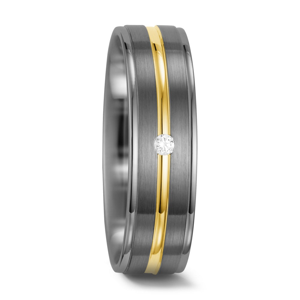 Partnerringe 500 palladium, 585/14K guld Diamant hvid , 0.025 ct, w-si