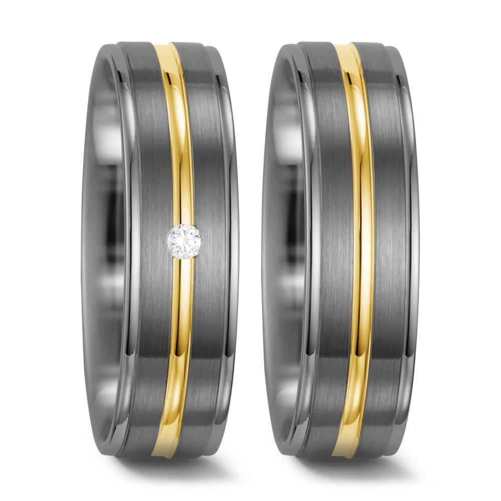 Partnerringe 500 palladium, 585/14K guld