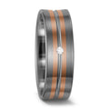 Partnerringe 500 palladium, 585/14 K rødguld Diamant hvid , 0.02 ct, w-si