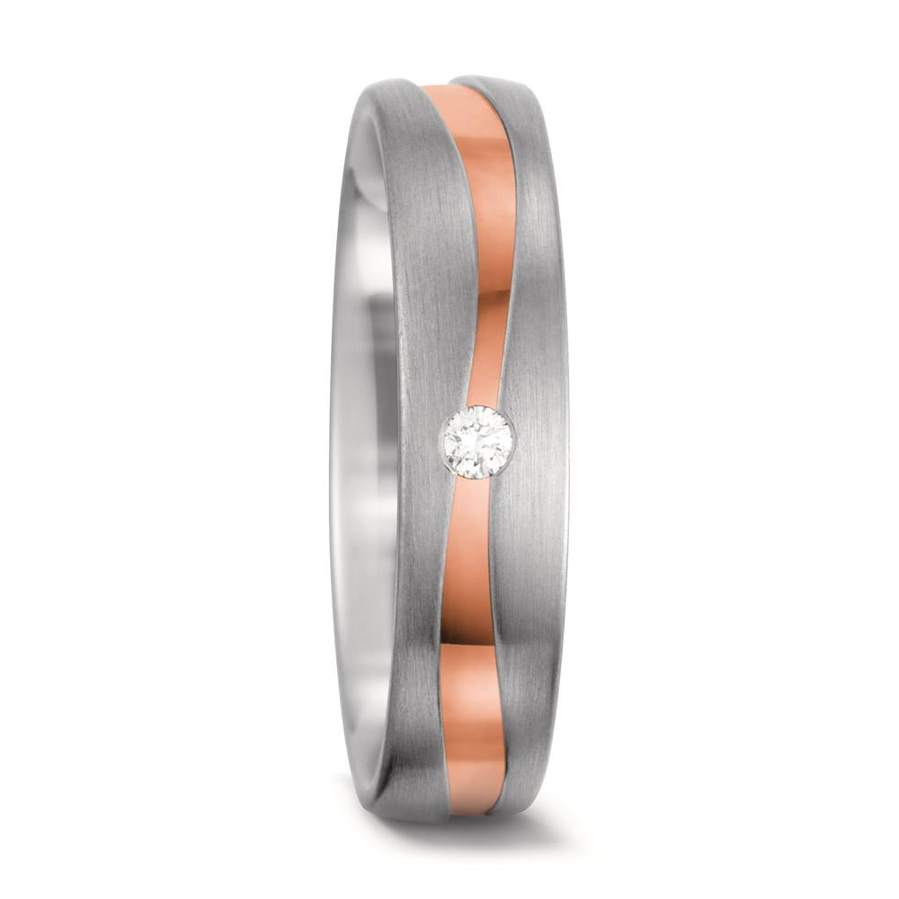 Partnerringe 750/18K hvidguld, 750/18K rødguld Diamant hvid , 0.03 ct, tw-vsi