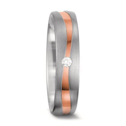 Partnerringe 750/18K hvidguld, 750/18K rødguld Diamant hvid , 0.03 ct, tw-vsi
