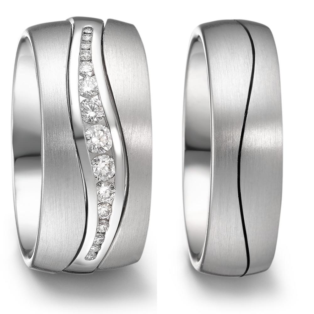 Partnerringe 750/18K hvidguld