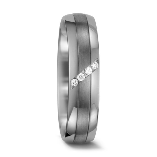Partnerringe 950 palladium, 500 palladium Diamant hvid , 0.04 ct, 4 Sten , w-si