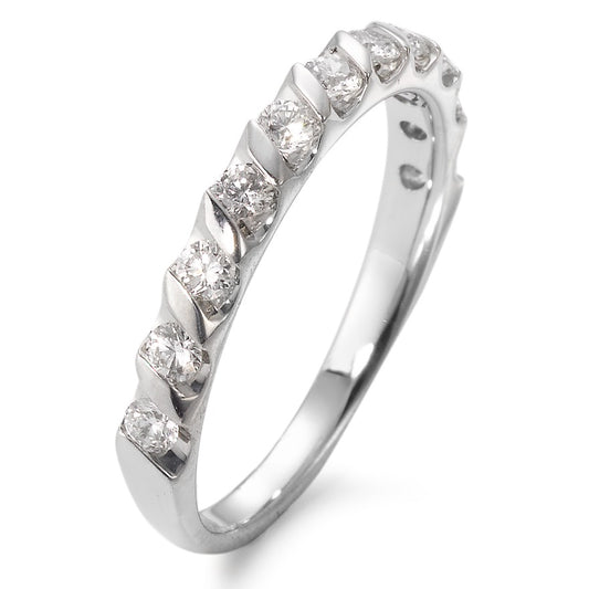 Memory ring 750/18K hvidguld Diamant hvid , 0.40 ct, 11 Sten , w-si