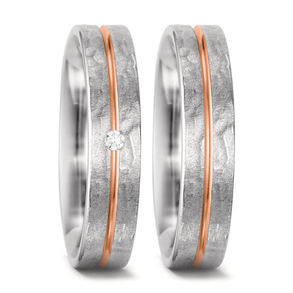 Partnerringe 750/18K hvidguld, 750/18K rødguld