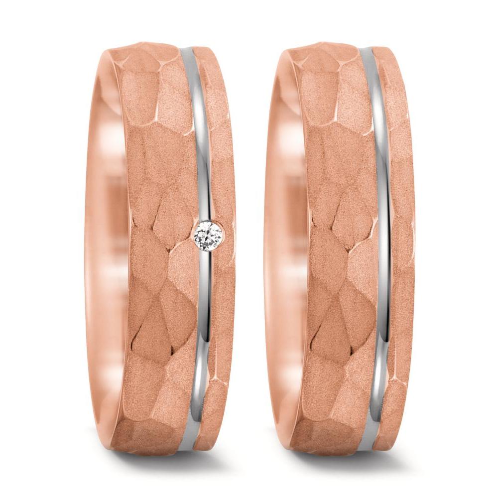 Partnerringe 750/18K roseguld, 750/18K hvidguld