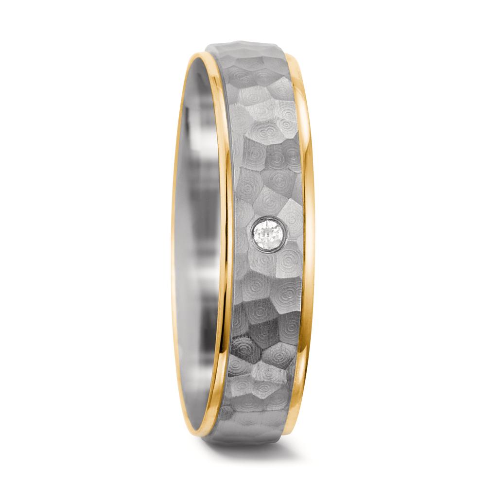 Partnerringe 750/18K hvidguld, 750/18K guld Diamant 0.02 ct, tw-si