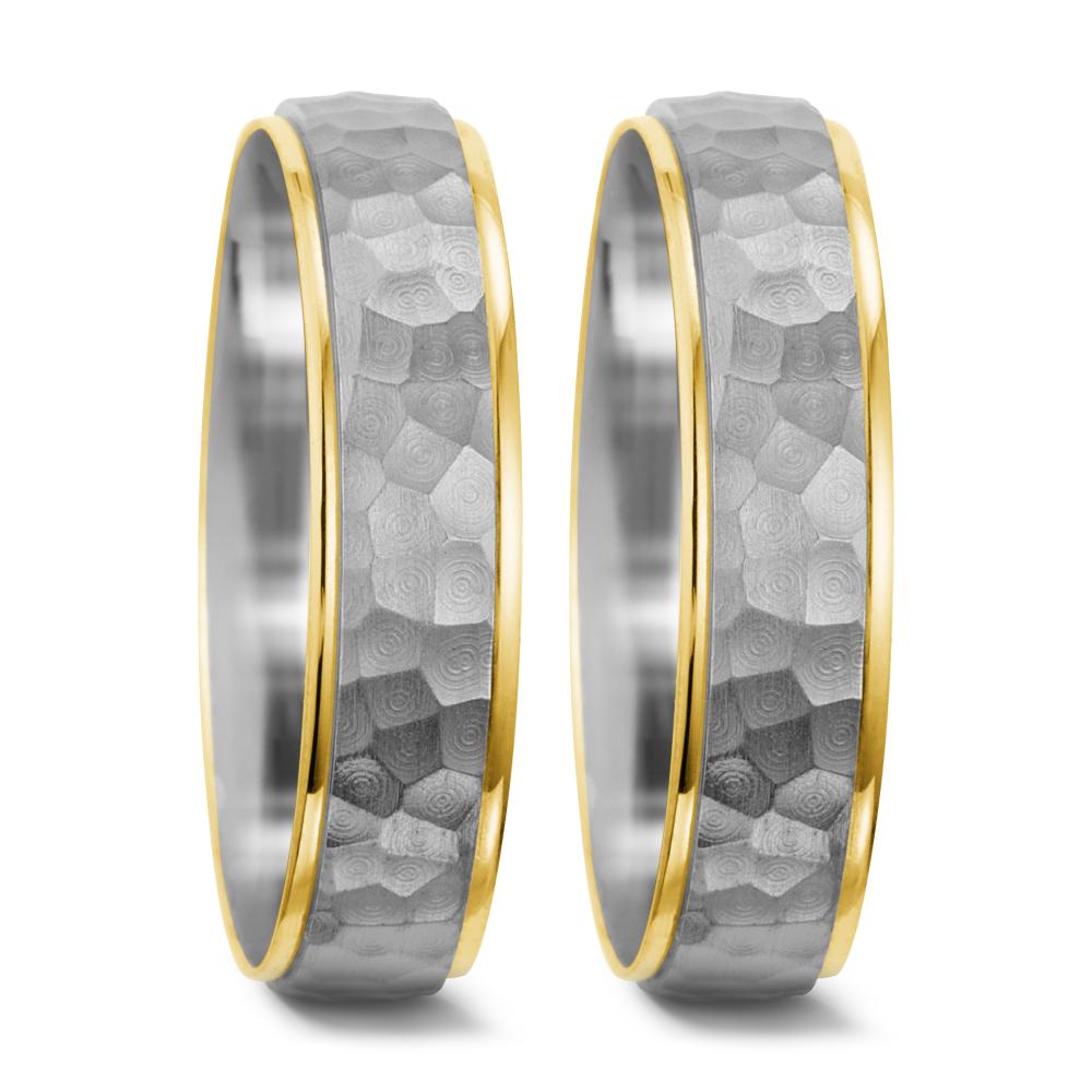 Partnerringe 750/18K hvidguld, 750/18K guld