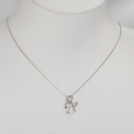 Vedhæng 750/18K hvidguld Diamant 0.007 ct, w-si Engel